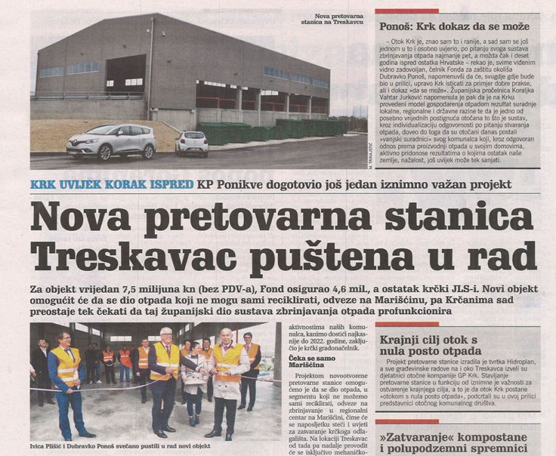 Nova pretovarna stanica Treskavac puštena u rad
