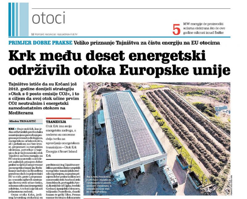 Krk među deset energetski održivih otoka Europske unije