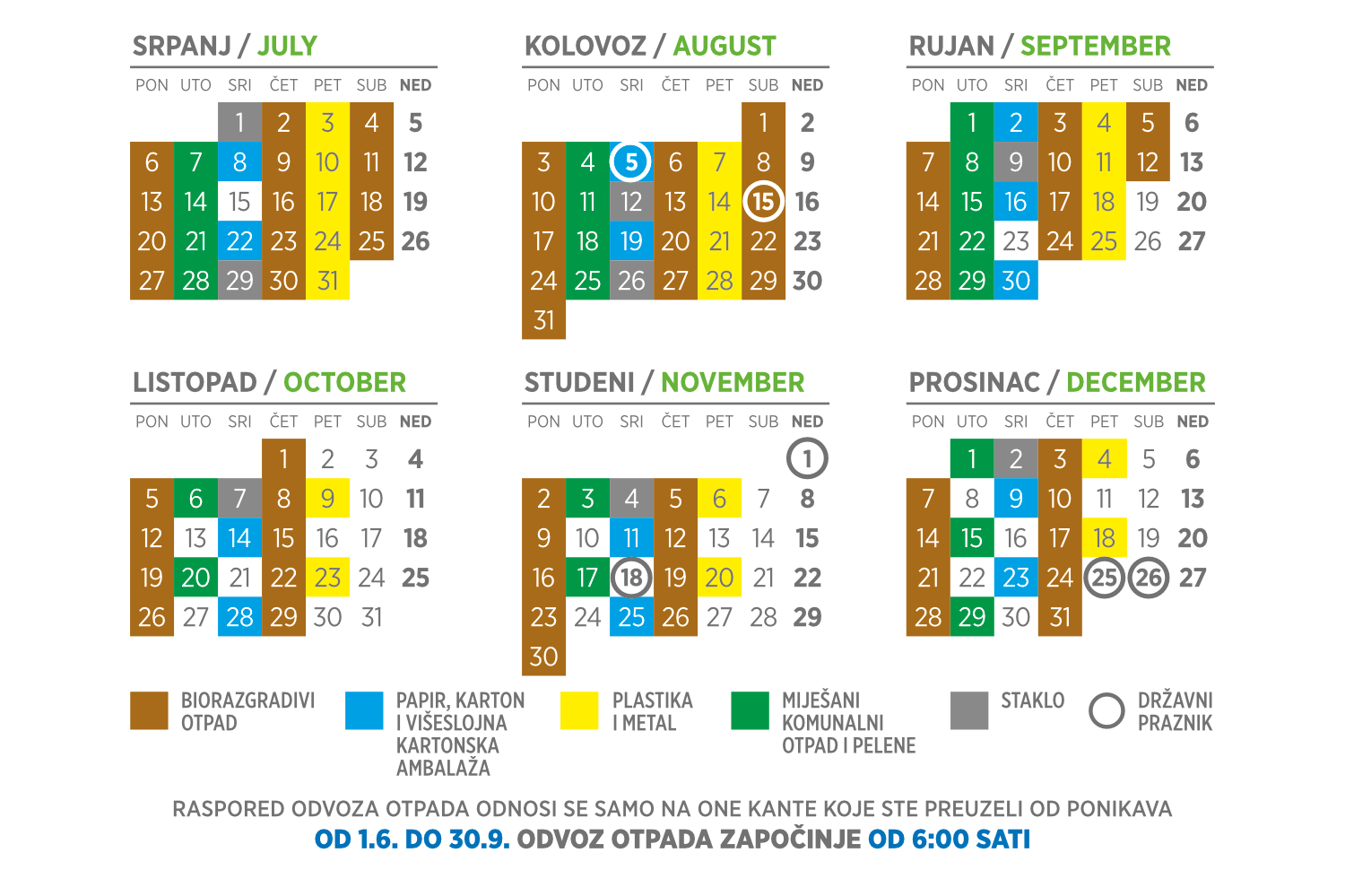 Kalendar odvoza 2026.